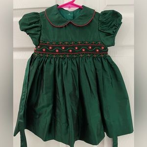Anavini smocked silk holiday dress size 18 months